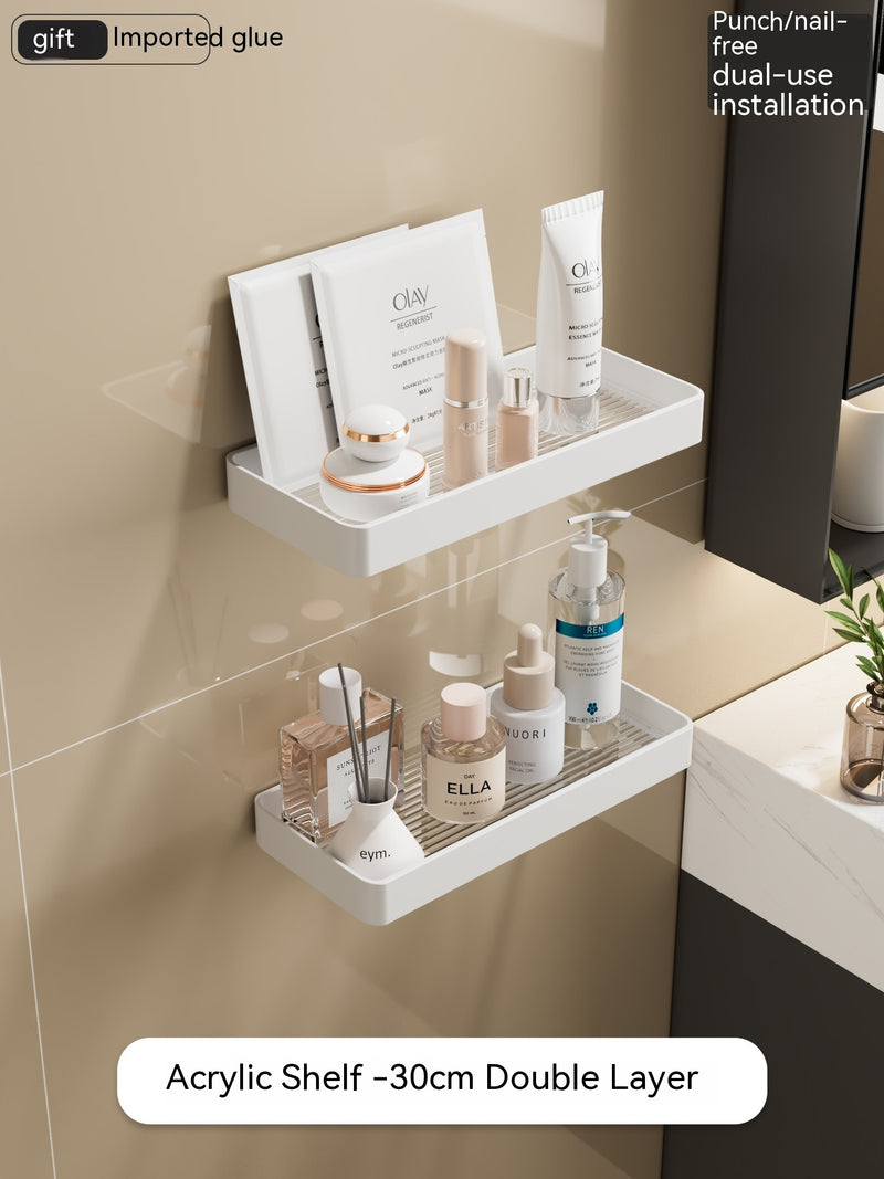Bathroom Storage Rack Bathroom Toilet Acrylic Face Washing Washstand Towel White Punch-free